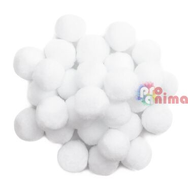 помпони бели 30 бр. 50 мм