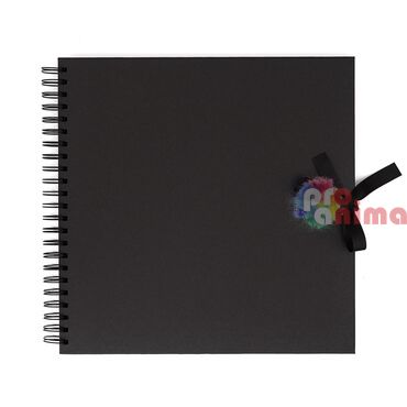 Албум за скрапбук с черен картон, 30.5 x 30.5 cm, 40 листа