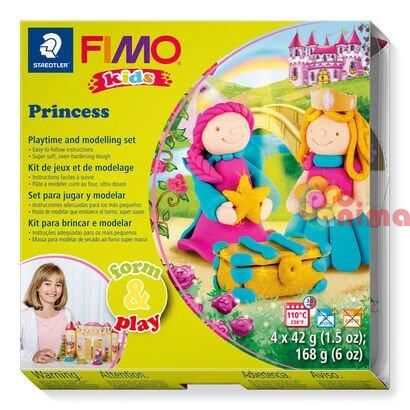 Детски комплект с полимерна глина Fimo Kids, Принцеси