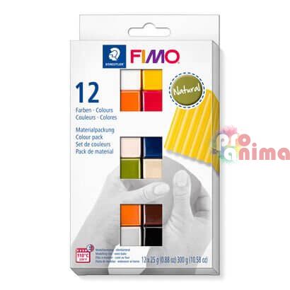 Комплект полимерна глина Fimo Натурални цветове 12 x 25 g