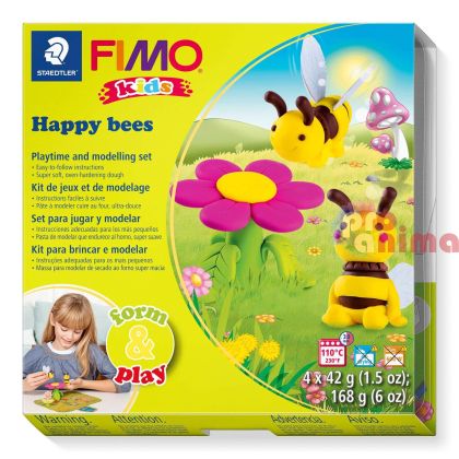 детски комплект от полимерна глина fimo kids 4 x 42 g  щастлива пчеличка