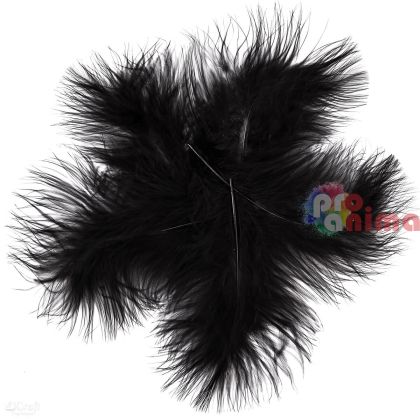 Пера за декорация, черни, 5 бр., 15 cm, пуйка