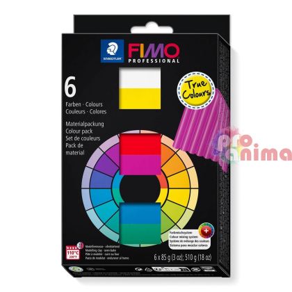 Комплект полимерна глина Fimo Professional True colors 6 цвята x 85 g