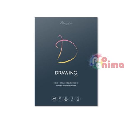Скицник за рисуване Phoenix Drawing Pad, A4, 25 листа, лепен