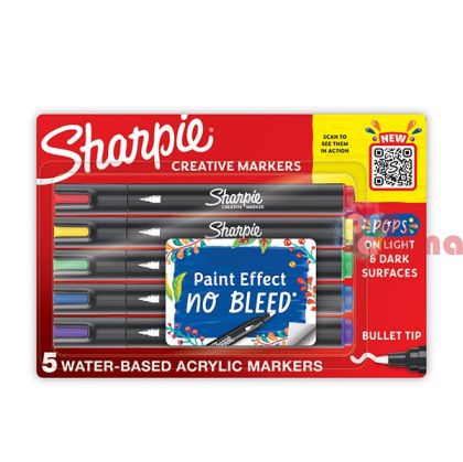 Комплект акрилни маркери Sharpie, 5 цвята
