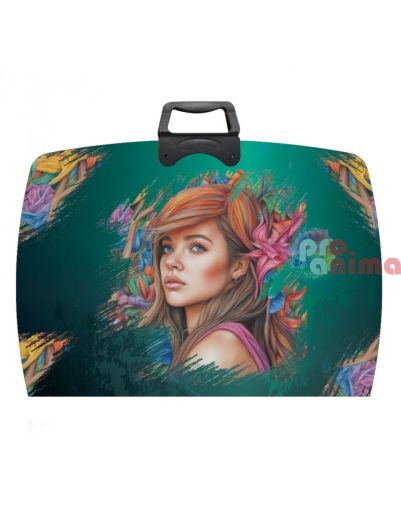 Чанта за рисунки с цип, Flower girl, 38 x 55 cm