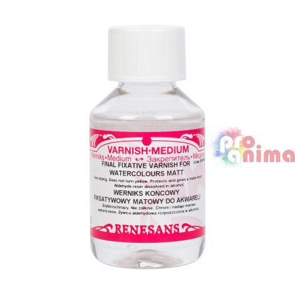Краен лак фиксатив за акварел Renesans, 100 ml, мат