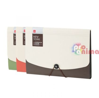 Папка с ластик Deli New York, 13 отделения и индекси