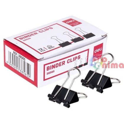 Метална щипка Deli Start, 19 mm, черна