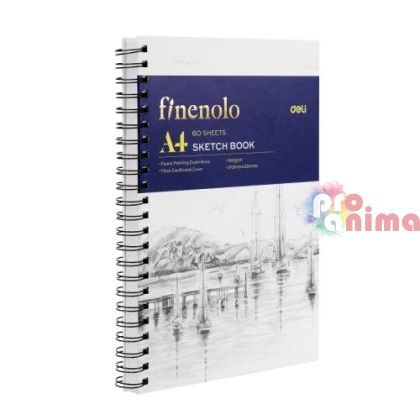 Скицник Deli Finenolo, A4, 60 листа, 160 g/m2, спирала