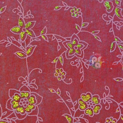 Памучна, ръчна хартия Marpa Jansen, 50 x 60 cm, 50 g/m2, маслина с релефни растения