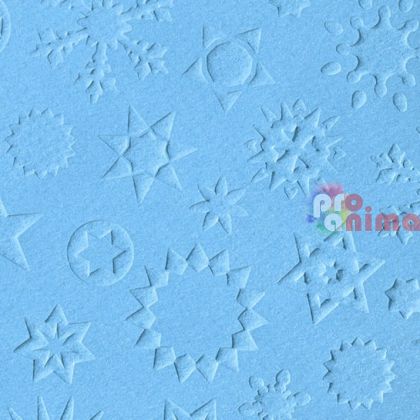 Картон с релеф/преге Marpa Jansen, 50 x 70 cm, 220 g/m2, звезди, ледено син