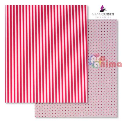 Картон варио Marpa Jansen, 50 x 70 cm, 300 g/m2, розов на райета и точки