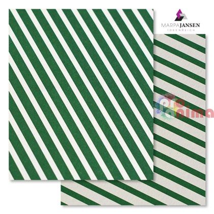 Картон варио Marpa Jansen, 50 x 70 cm, 300 g/m2, бял в зелено райе