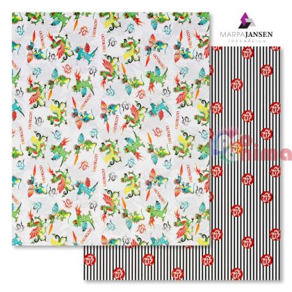 Картон варио Marpa Jansen, 50 x 70 cm, 300 g/m2, дракони