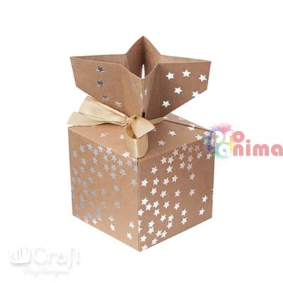 Подаръчни кутии DP Craft, 2 бр., 10 x 10 cm, сребърни звездички