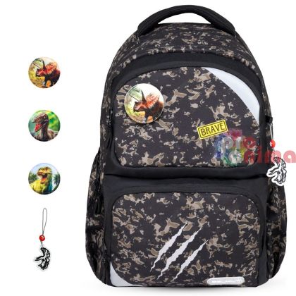 Ергономична ученическа раница Belmil Dinosaur World, с две отделения