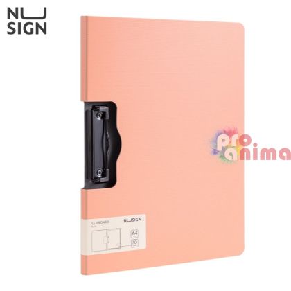Клипборд с капак Deli NuSign, A4, хоризонтален, розов