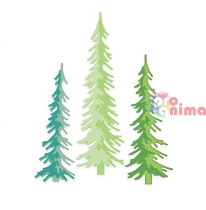 Шаблони за изрязване /щанци, 3D Елхи, 6 бр.