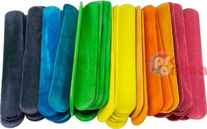 Дървени декоративни пръчици, 50 бр, 150 x 18 x 2 mm, цветни