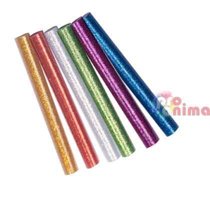 Силиконови пръчки DP Craft ∅11 mm пакет 6 бр. цветни глитер