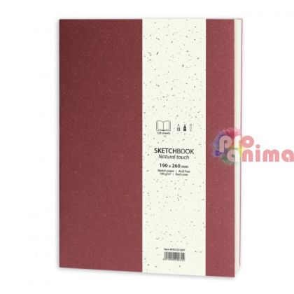 Скицник Natural Touch 19x26 cm 128 л 100 g/m2 червен