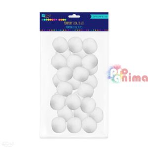 помпони 30 бр. 50 мм бели