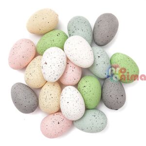 Пластмасови яйца пъдпъдък 40 mm 18 бр пастелни цветове