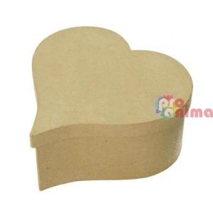 Papier-mache Efco кутия-сърце 5 x 5 x 2.5 cm
