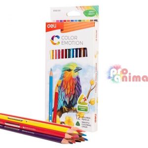 Цветни моливи Deli Color Emotion триъгълни 12 цвята