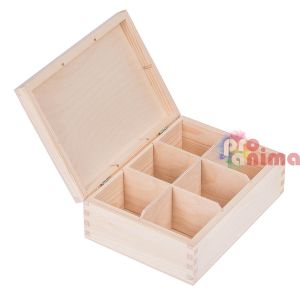 Дървена кутия за чай 16.5 x 22.5 x 8 cm 