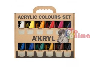 Комплект акрилни бои Renesans AKRYL 12 цвята x 100 ml