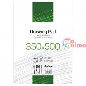Скицник Drasca Drawing Pad, 35 x 50 cm, 20 листа, лепен