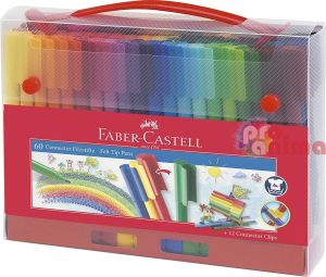 Флумастери Faber-Castell Connector 60 цвята
