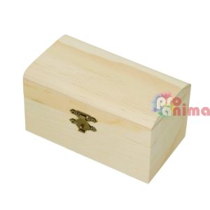 Дървена кутия със заоблен капак 13.8 cm x 8 cm x 7.5 cm натурална