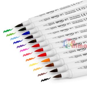 Комплект двувърхи алкохолни маркери, 24 цвята