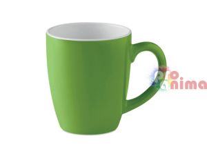 цветна керамична чаша за декорация или печат- зелена