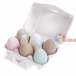 Яйца в кутия 6 cm 6 бр. Пастелни цветове