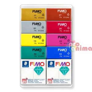 Комплект с полимерна глина Fimo Mixing Pearls, 9 цвята