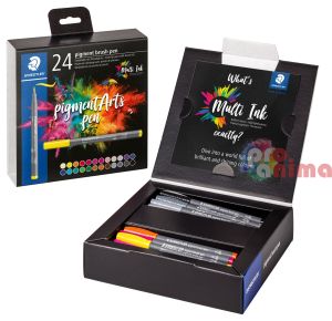 Комплект перманентни маркери- четка Staedtler Pigment Arts Brush- Pen 24 цвята