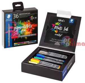 Комплект перманентни маркери- четка Staedtler Pigment Arts Pen 36 цвята