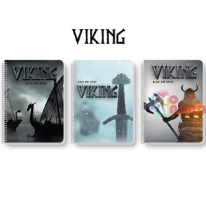 Тетрадка А5, 105 листа, широк ред, спирала, Black and White Viking