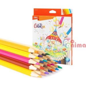 Цветни моливи Deli, 24 цвята
