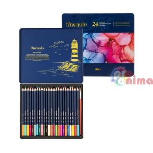 Акварелни моливи Deli Finenolo 24 цвята с четка в метална кутия