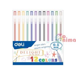 Комплект гел химикалки Deli Delight, 12 цвята