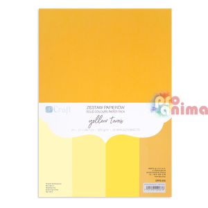 Цветен картон А4, 220 g, 20 листа, жълти тонове