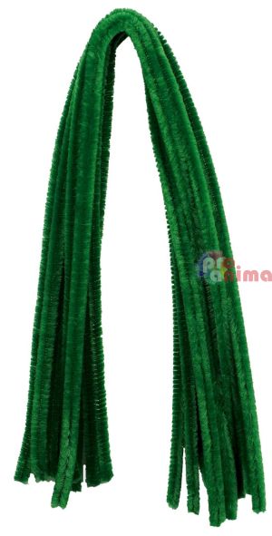 Пухени телчета 8 mm x 50 cm, 10 бр., зелени