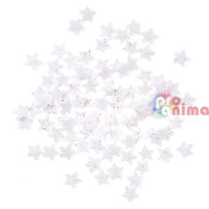 Звезди с глитер за декорация DP Craft, 96 бр., 1.1 cm, бели