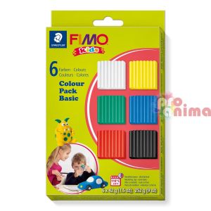 Комплект с полимерна глина Fimo Kids Основни цветове 6 x 42 g