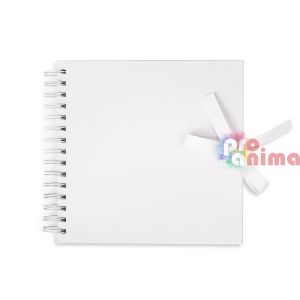 Албум за скрапбук с бял картон 20.5 x 20.5 cm, бял, 40 листа